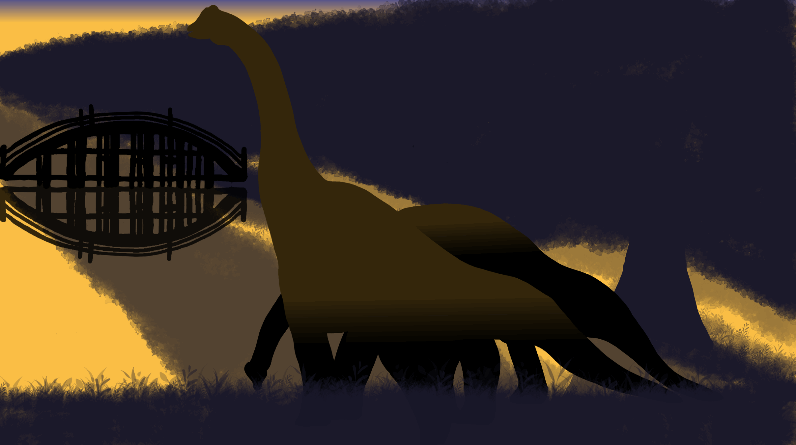 太鼓橋(住吉大社)×ブラキオサウルス