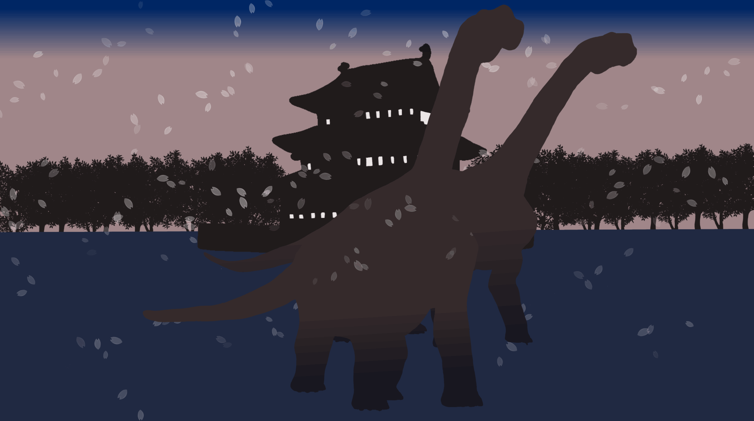 弘前城×カマラサウルス