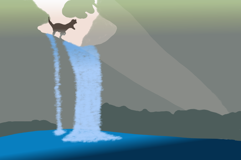 慈恩の滝×ディロフォサウルス