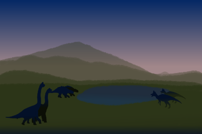 阿蘇山×草食恐竜たち