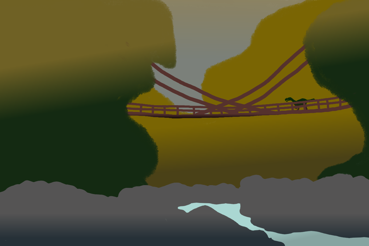 祖谷のかずら橋×モノロフォサウルス