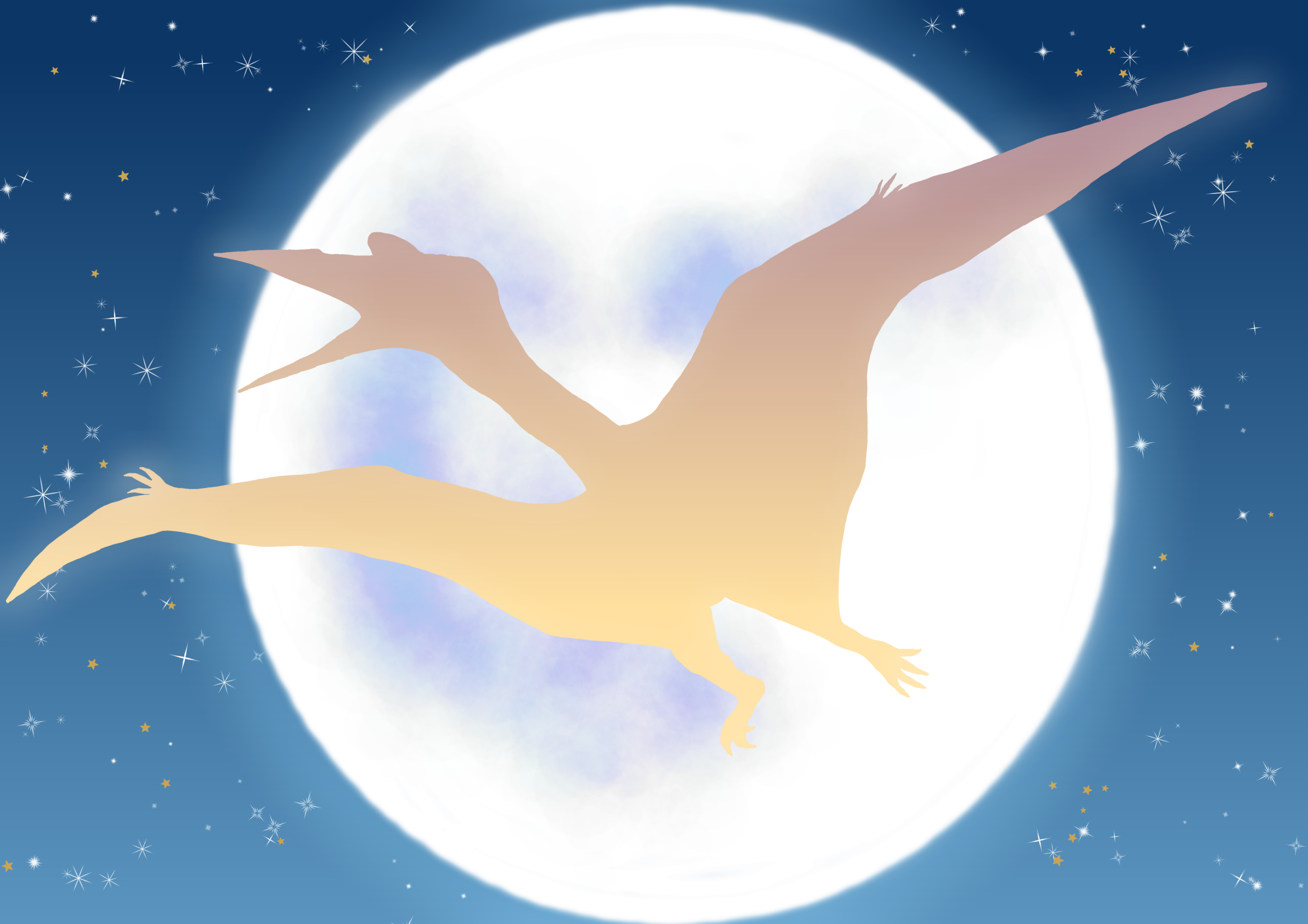 月夜と朝日（ケツァルコアトルス）