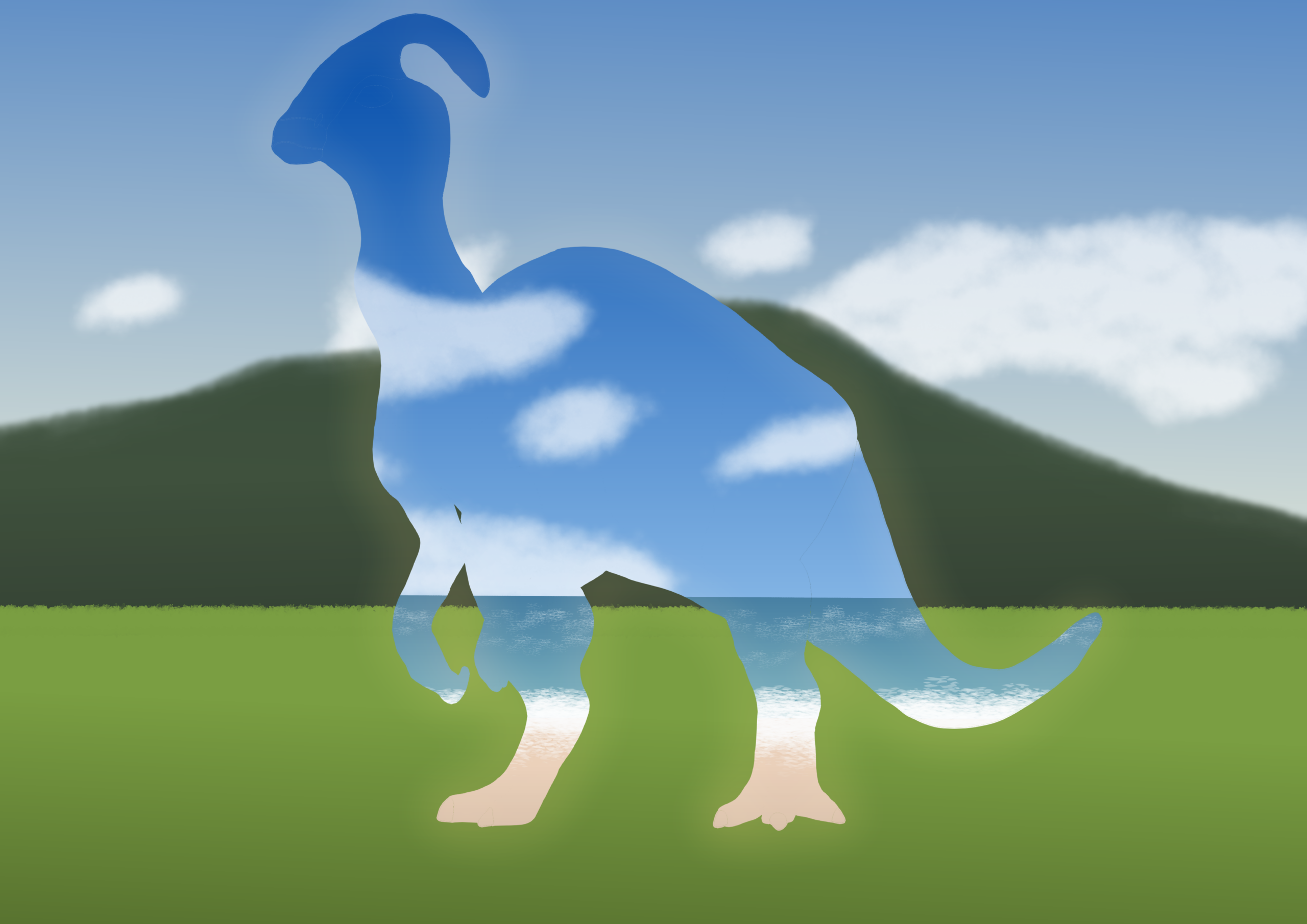 海と山（パラサウロロフス）