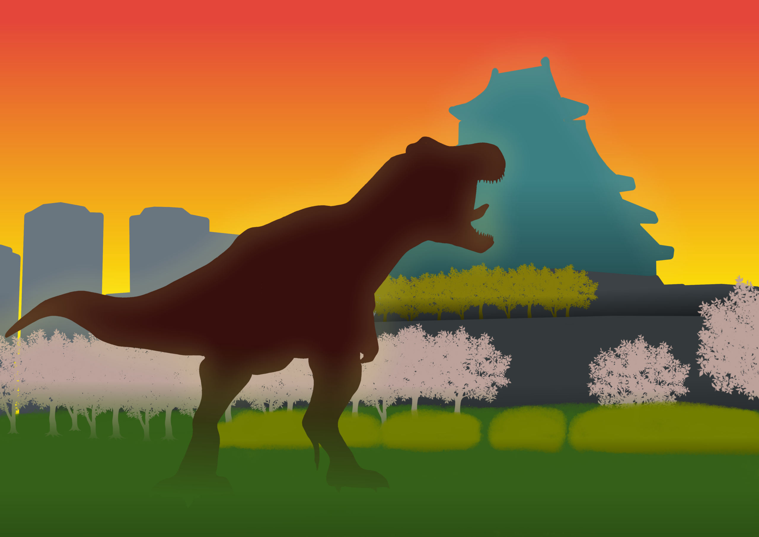 ティラノサウルス×大阪城