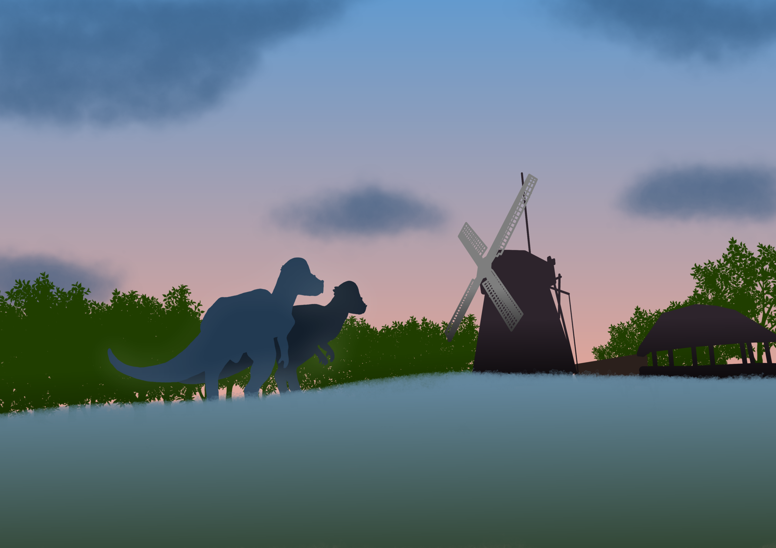 パキケファロサウルス×鶴見緑地公園